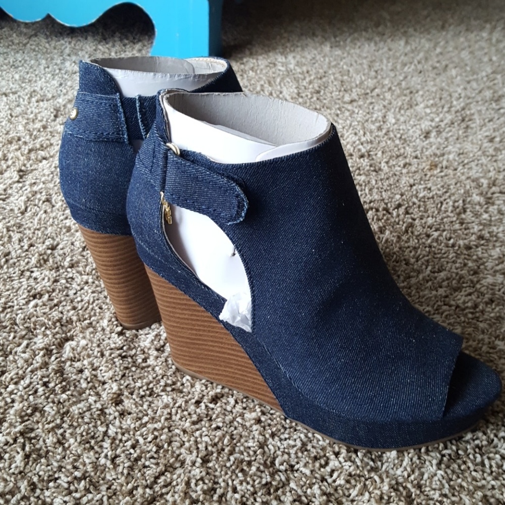 Blue jean wedges
